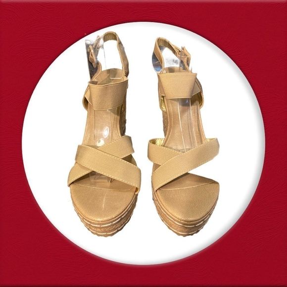 Charles David Espadrille Wedge Sandals 9 - Picture 3 of 5